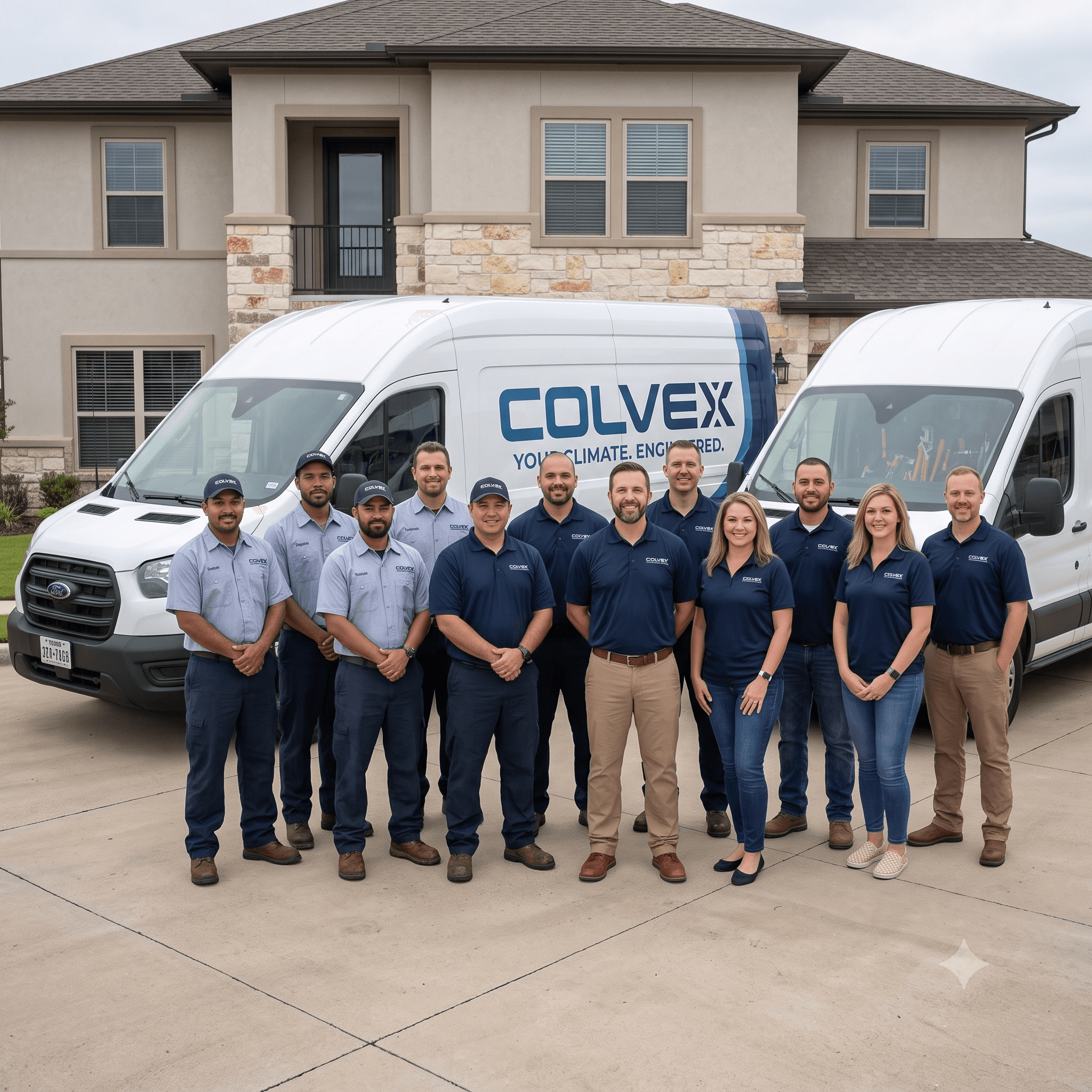 The Colvex team and branded service vans