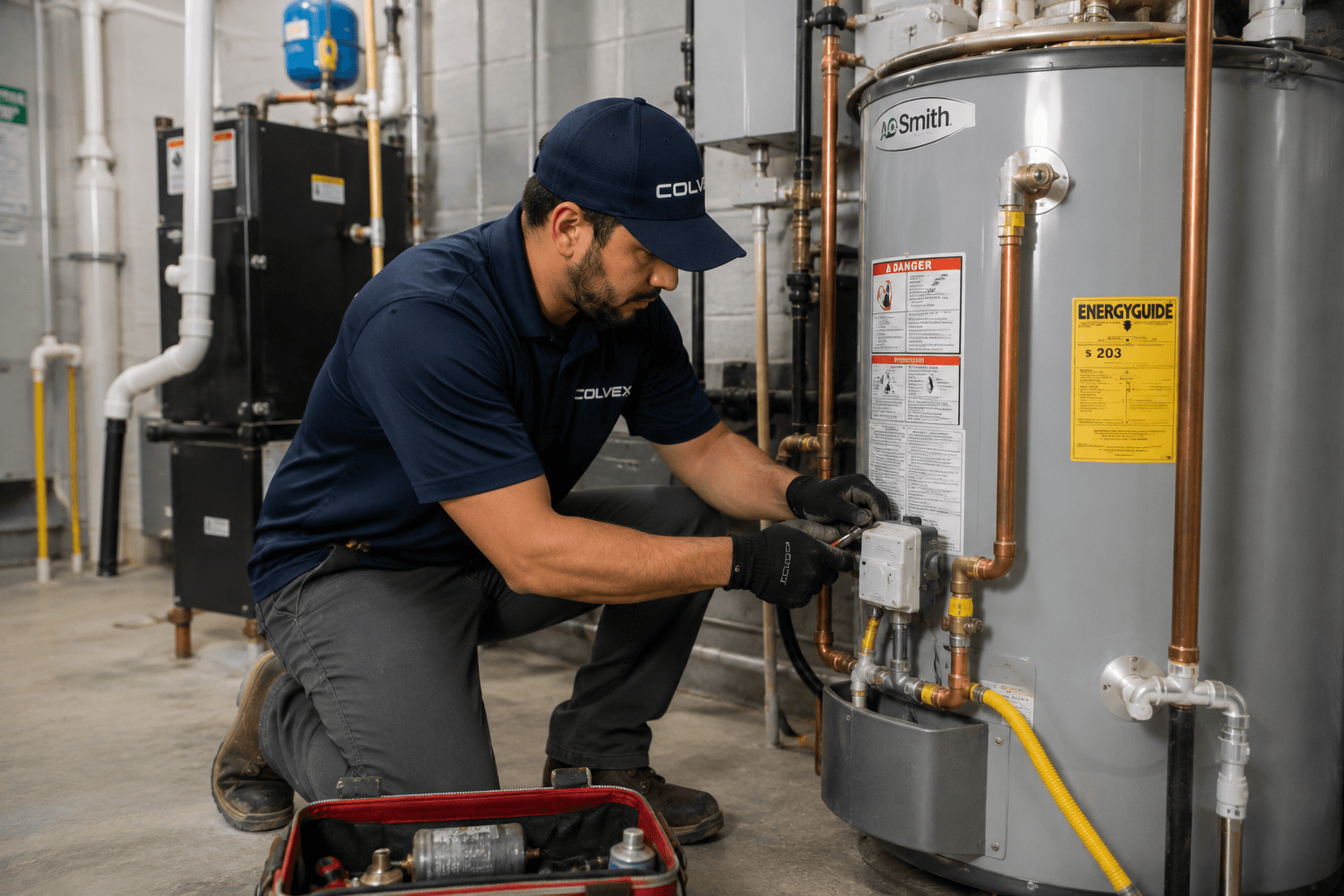 Colvex technician performing light commercial at a DFW home